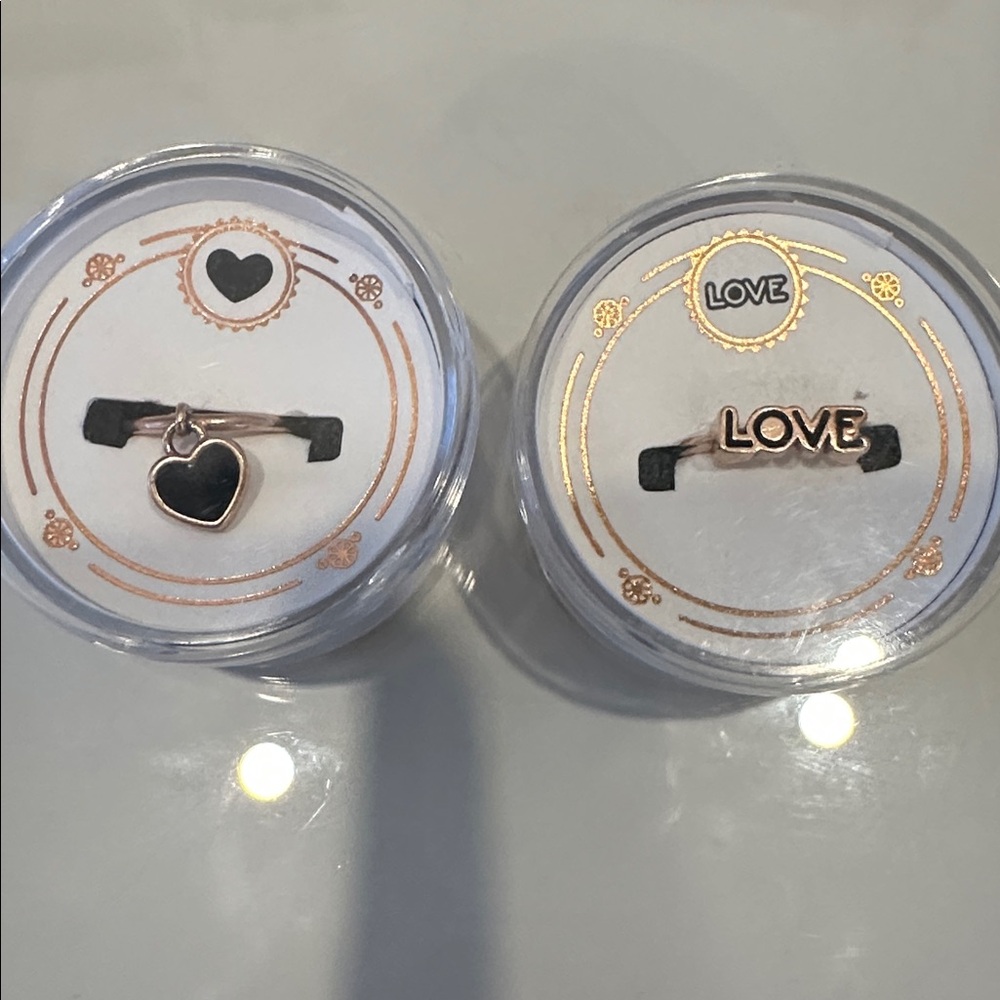 2 Alex and Ani adjustable rose gold tone rings
